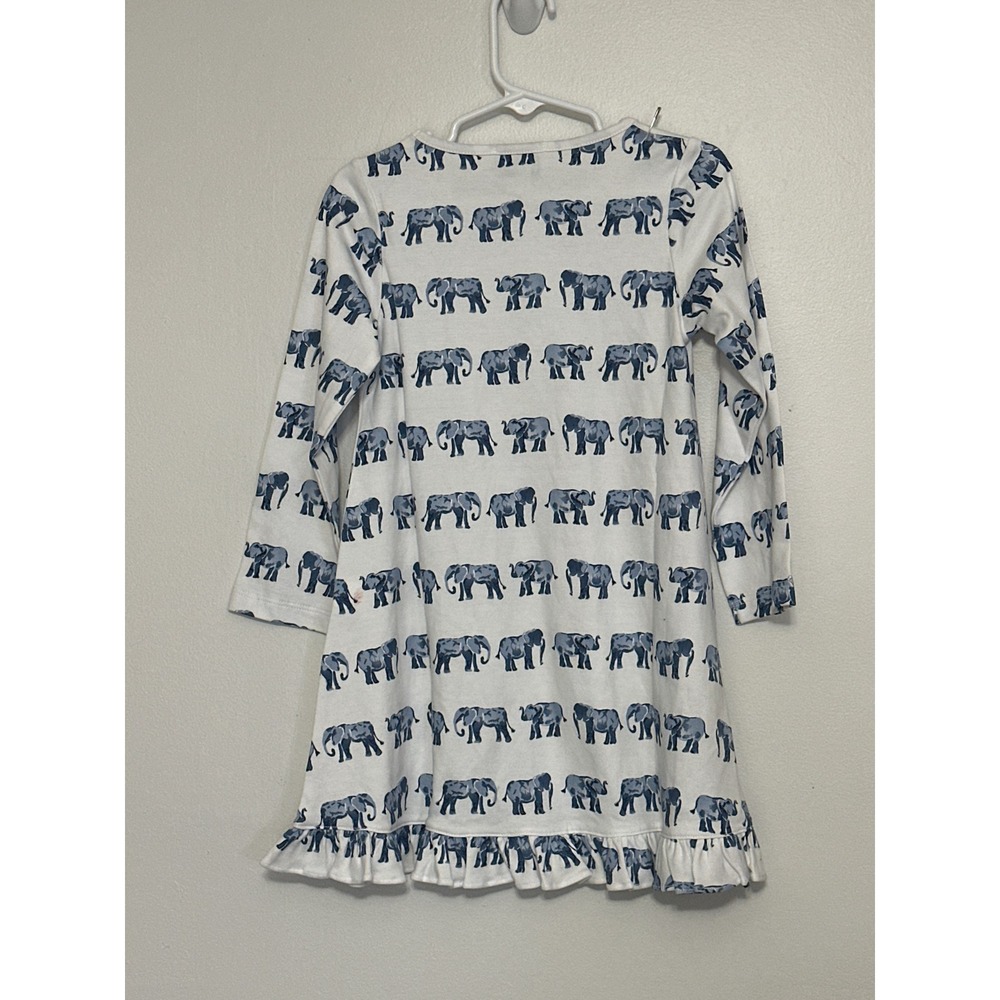 The Proper Peony Elephant Print Ruffle Hem Pima Cotton Dress 4T NEW - Picture 2 of 6